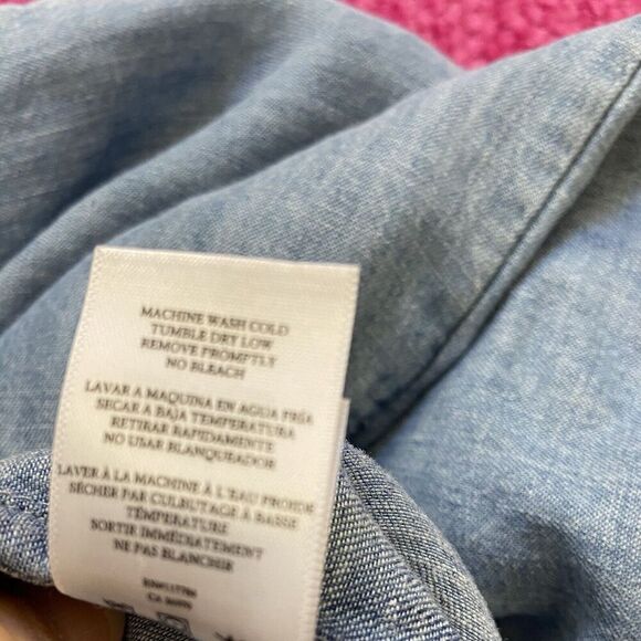 Rails Jess Linen Blend Chambray Wide Leg Pants Blue Size Medium - Picture 10 of 13